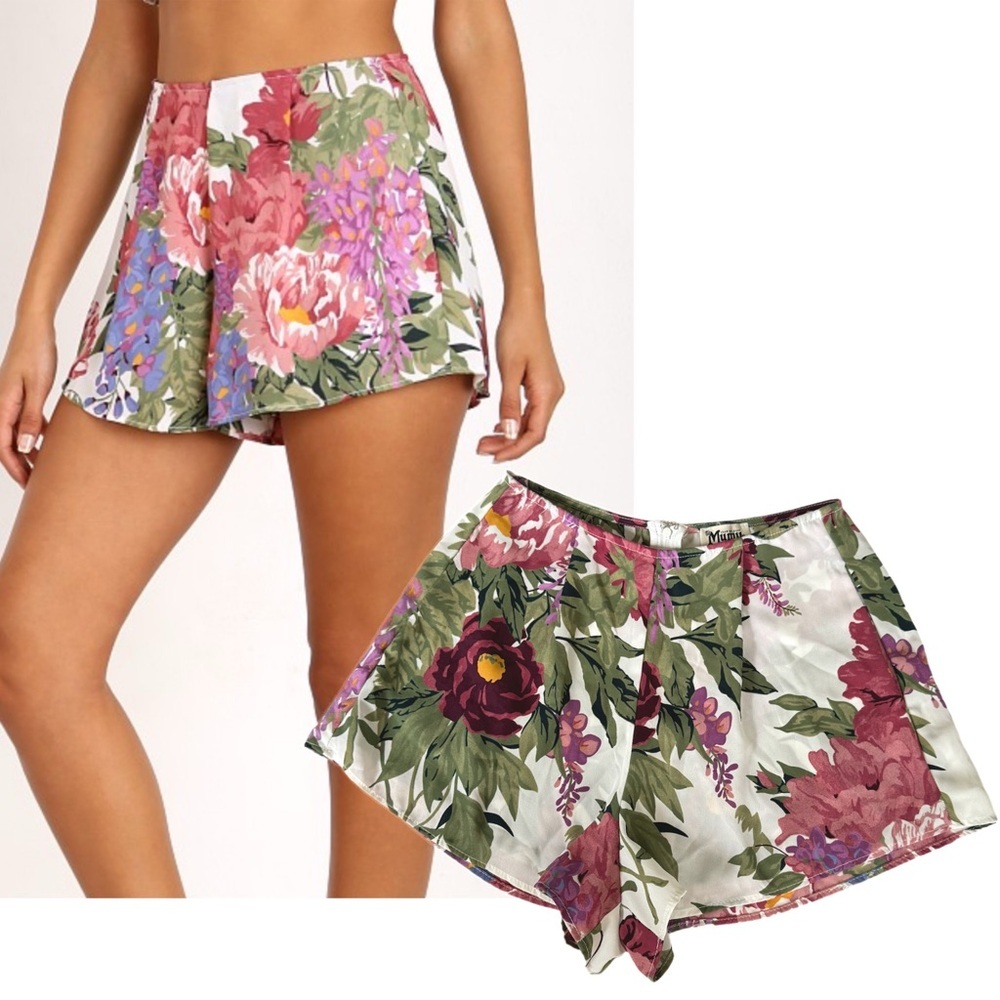 Show Me Your Mumu Sawyer High Waist Floral Garden Dress Shorts Spring Flower XS